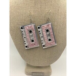 Retro 80’s Pink Cassette Earrings